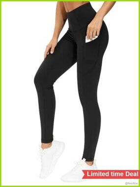 High Waist Thick Yoga Pants Tummy Control Workout Leggings Side Pockets